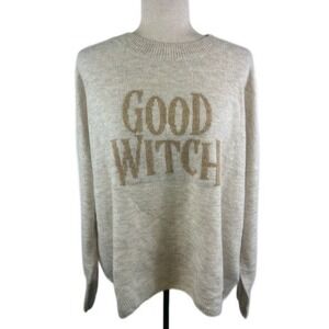 New Good Witch Halloween Sweater Women's Pullover Crew Neck Costume Fall Size XL